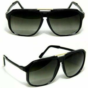 Mens Women LARGE OVERSIZED CLASSIC RETRO VINTAGE AVIATORS Style Black SUNGLASSES